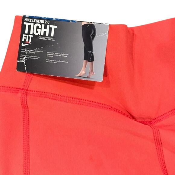 NWT Nike Dri-Fit Legend 2.0 Tight Fit Capri Leggings XS Coral Salmon Orange - Picture 4 of 5